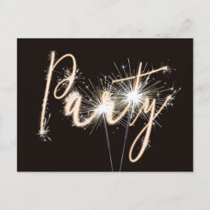 Carte Postale Sparklers de la fête en noir