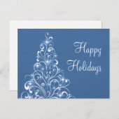 Carte postale Sparkly Holiday Tree, Royal Blue (Devant / Derrière)