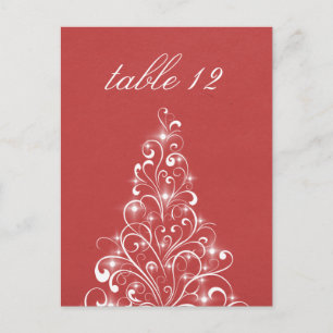 Carte postale Sparkly Holiday Tree Table, Rouge