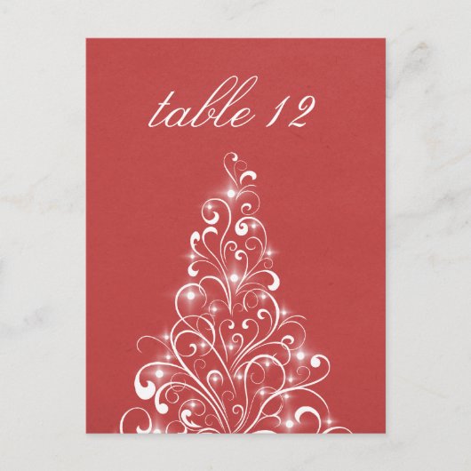 Carte postale Sparkly Holiday Tree Table, Rouge (Devant)