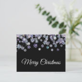 Carte Postale Sparkly Holographic Snowflakes Merry Christmas (Debout devant)