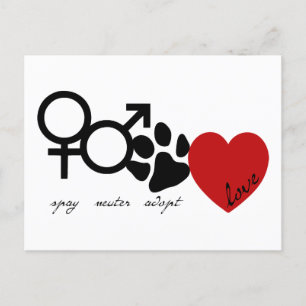 Carte Postale Spay-Neuter-Adopt-Love