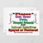 Carte Postale Spay ou Neuter (Devant / Derrière)