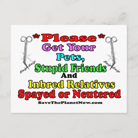 Carte Postale Spay ou Neuter (Devant)