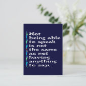 Carte postale Speak (Debout devant)