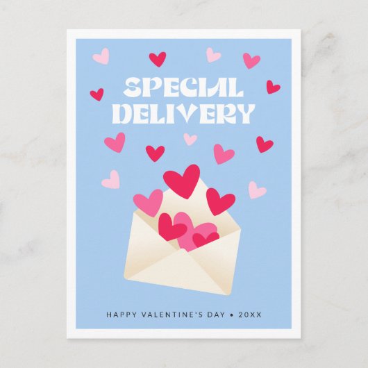 Carte Postale Special delivery Hearts Envelope Valentine's Day (Devant)