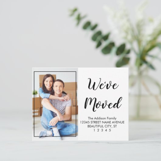 Carte Postale Spécial Moderne Cute noir Script photo Moving (Debout devant)