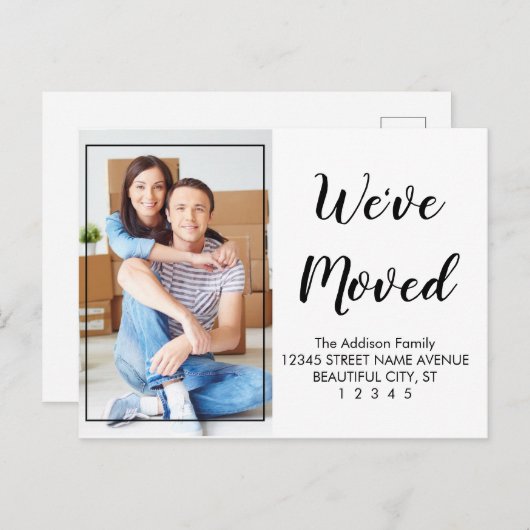 Carte Postale Spécial Moderne Cute noir Script photo Moving (Devant / Derrière)