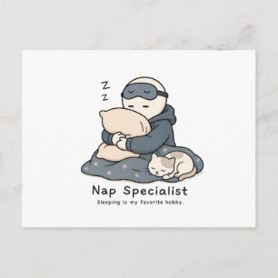 Carte Postale Spécialiste de la sieste Mème drôle d'amoureux du