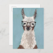 Carte Postale Spécifications Llama - Lunettes surdimensionnées (Devant / Derrière)