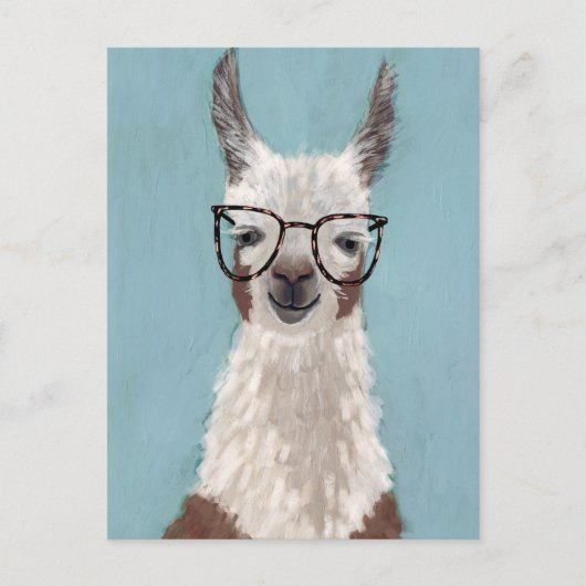 Carte Postale Spécifications Llama - Lunettes surdimensionnées (Devant)