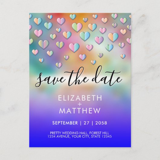 Carte Postale Speckles Coeur Coloré Design (Devant)