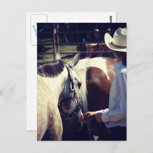 Carte Postale Spectacle à cheval (Devant / Derrière)