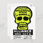 Carte Postale Spectacle spécial d'horreur et d'écoute tardive (Devant / Derrière)