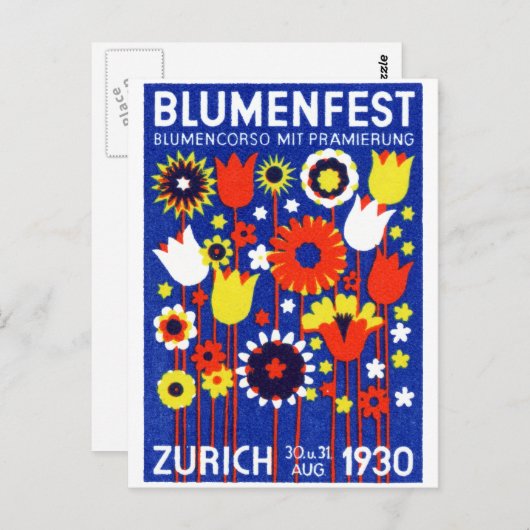 Carte Postale Spectacle suisse de fleurs 1930 (Devant / Derrière)