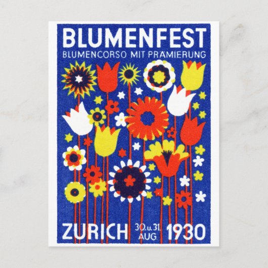 Carte Postale Spectacle suisse de fleurs 1930 (Devant)
