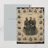 Carte Postale Spectaculaire des héros de la guerre de Sécession  (Devant / Derrière)
