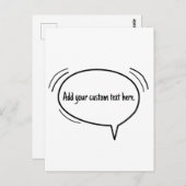 Carte Postale Speech Bubble - ajoutez votre propre texte ! (Devant / Derrière)