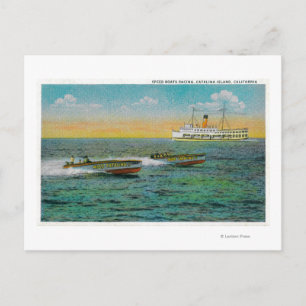 Carte Postale Speed Boating en Catalina Island, Californie