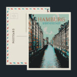 Carte Postale Speicherstadt Hamburg - Iconic Warehouse District<br><div class="desc">Profitez du charme du Speicherstadt historique de Hambourg avec cette carte postale magnifiquement illustrée. Connue comme le plus grand quartier d'entrepôts du monde et classé au patrimoine mondial de l'UNESCO, Speicherstadt est une destination incontournable pour les visiteurs en Allemagne. Cette carte postale présente une illustration détaillée, parfaite pour les collectionneurs,...</div>