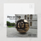 Carte Postale Sphère dans la sphère Dublin Irlande (Devant / Derrière)