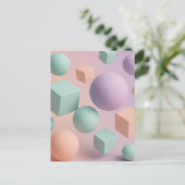 Carte Postale Sphères Géométriques Pastel Cubes (Debout devant)