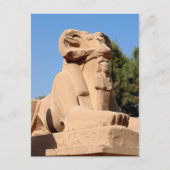 Carte Postale Sphinx à tête de bélier dans le temple de Karnak - (Devant)