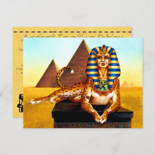 Carte Postale Sphinx aux yeux dorés (Devant / Derrière)