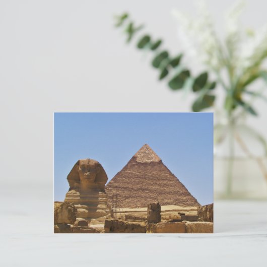 Carte Postale Sphinx Et Pyramide (Debout devant)