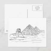 Carte Postale sphinx et pyramides d'Égypte (Devant / Derrière)