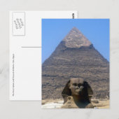 Carte Postale sphinx khafre pyramide (Devant / Derrière)