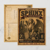 Carte Postale Sphinx, Monstre de Cirque Vintage (Devant / Derrière)