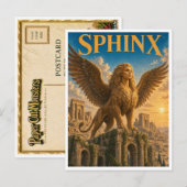 Carte Postale Sphinx, Monstre de Fantasy Gothique (Devant / Derrière)
