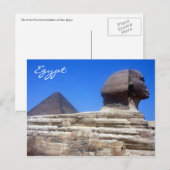 Carte Postale sphinx pyramide (Devant / Derrière)