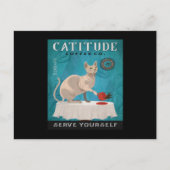 Carte Postale Sphynx Cat Coffee Funny Catitude Serve Yourself (Devant)