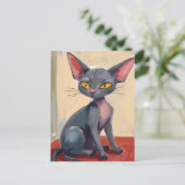 Carte Postale Sphynx Cat | Hairless Cat Pet Watercolor (Debout devant)