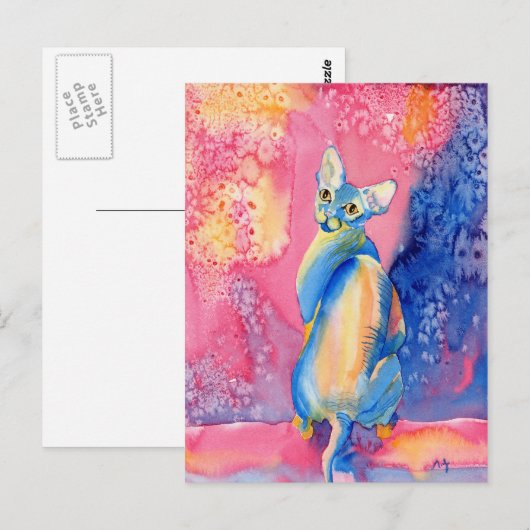 Carte postale Sphynx Chat #2 (Devant / Derrière)