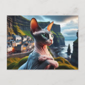 Carte Postale Sphynx Chat Art Cliffs de Moher Irlande (Devant)