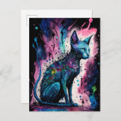 Carte Postale Sphynx Chat I Art Original (Devant / Derrière)