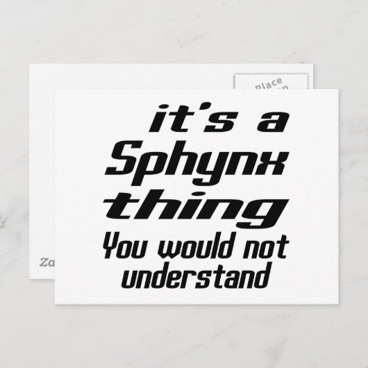 Carte Postale Sphynx Thing Designs (Devant / Derrière)