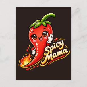 Carte Postale Spicy Mama - Hot Stuff - Amoureux de la nourriture