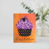 Carte Postale Spider cupcake Halloween thème (Debout devant)