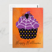 Carte Postale Spider cupcake Halloween thème (Devant / Derrière)