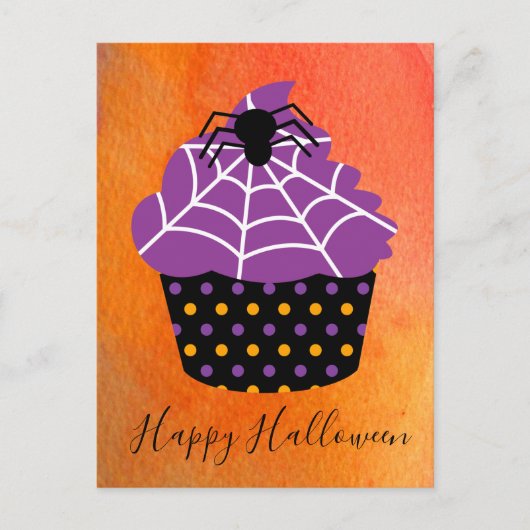 Carte Postale Spider cupcake Halloween thème (Devant)