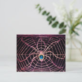 Carte Postale SPIDER ET WEB Bleu Sapphire Noir (Debout devant)