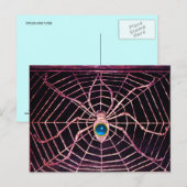 Carte Postale SPIDER ET WEB Bleu Sapphire Noir (Devant / Derrière)