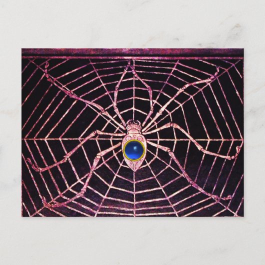 Carte Postale SPIDER ET WEB Bleu Sapphire Noir (Devant)