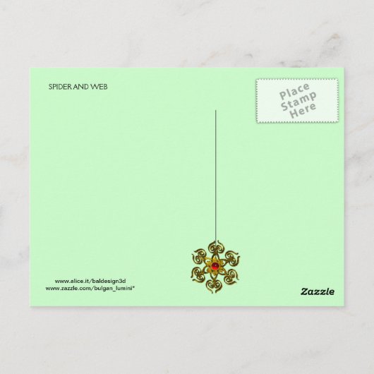 Carte Postale SPIDER ET WEB Green Jade Black (Dos)