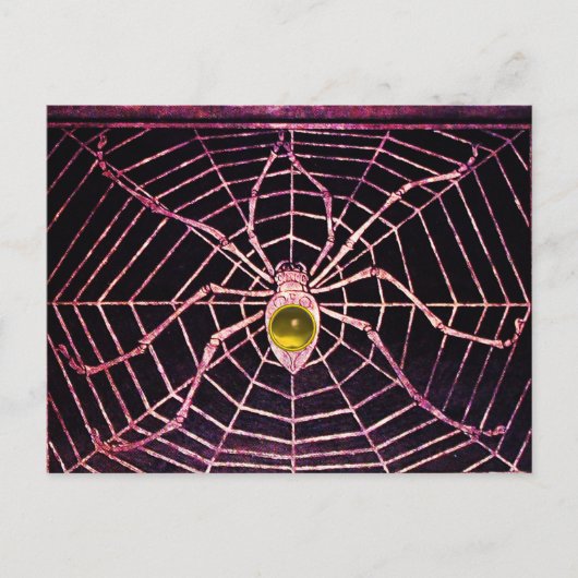 Carte Postale SPIDER ET WEB Jaune Topaz Noir (Devant)