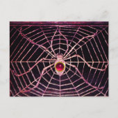 Carte Postale SPIDER ET WEB Rose Fuchsia Ruby Noir (Devant)